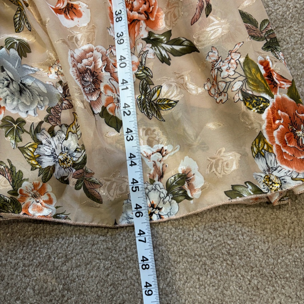 NWT Baltic Born SzSm taupe/peach/gold/floral tiered dress - Picture 12 of 15